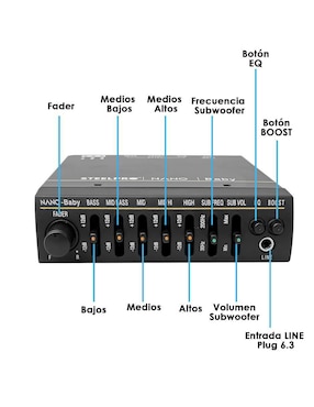 Preamplificador Steelpro Ecualizador Nano Baby de 7 V