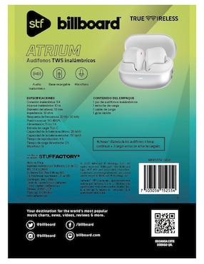Audífonos True Wireless Billboard Atrium inalámbricos con cancelación de ruido