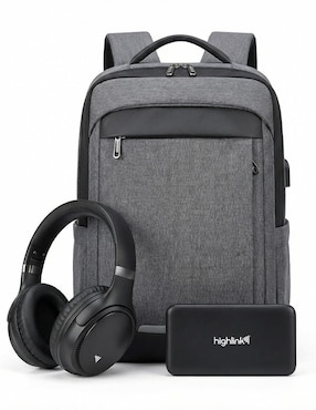 Set de audífonos Highlink Linkpro, Backpack y Powerbank inalámbrico con cancelación de ruido