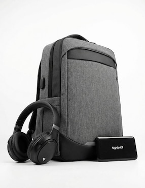 Set de audífonos Highlink Linkpro, Backpack y Powerbank inalámbrico con cancelación de ruido