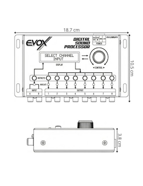 Preamplificador Evox EVX2DSPX de 6 V