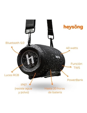 Bocina portátil Heysong Fitness bluetooth