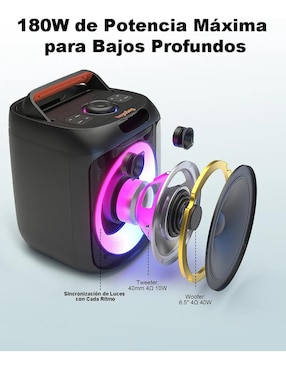 Bocina recargable Heysong Cosmo bluetooth