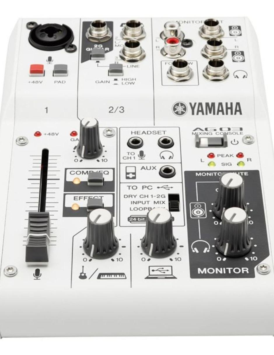 Mezcladora Multiusos AG03 3 Canales con Interfaz de Audio USB