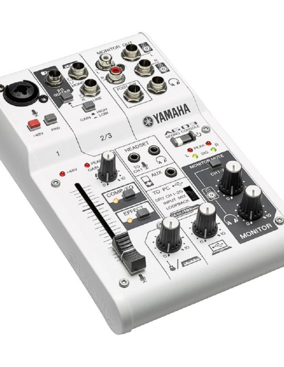 Mezcladora Multiusos AG03 3 Canales con Interfaz de Audio USB 2