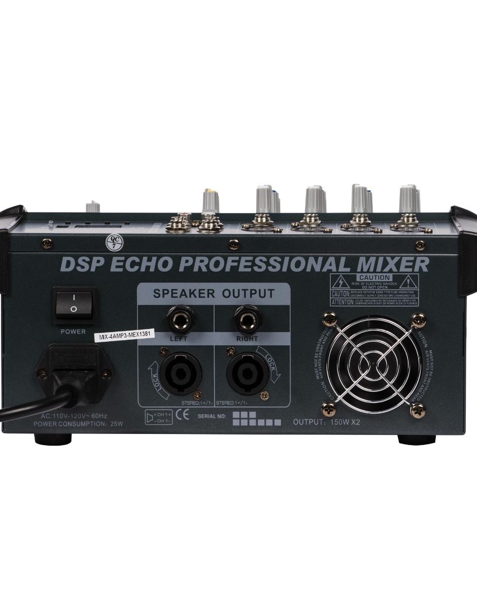 Mezcladora MIX-4AMP3 Cuatro Canales negro 2