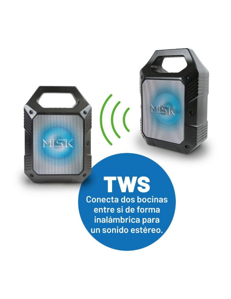 Mini Bafle Amplificado MS202 negro Bluetooth TWS Radio FM 5