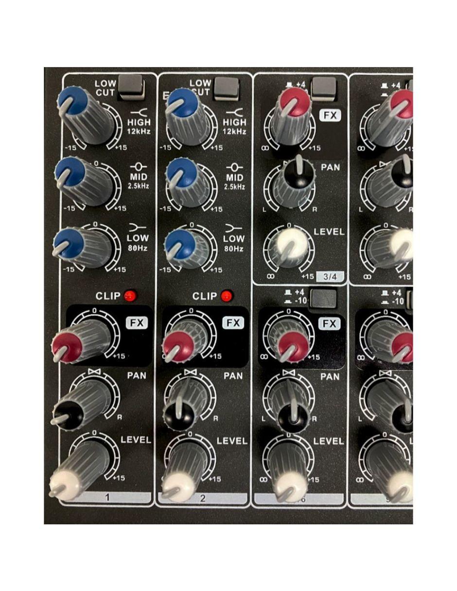Mezcladora Pasiva MX-1002U 10 Ch Bluetooth 4