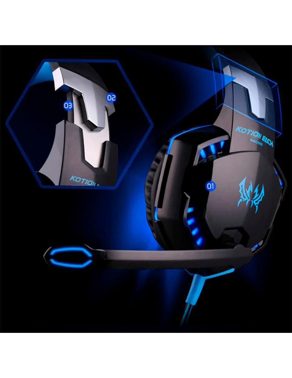 Audífonos gamer Over-Ear G2000 alámbricos con cancelación de ruido 10