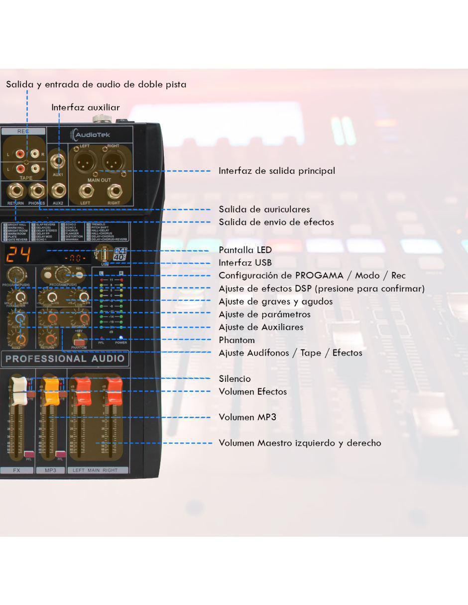 Mezcladora de Audio DJ MKZ-MEZCL12CHNEG 3
