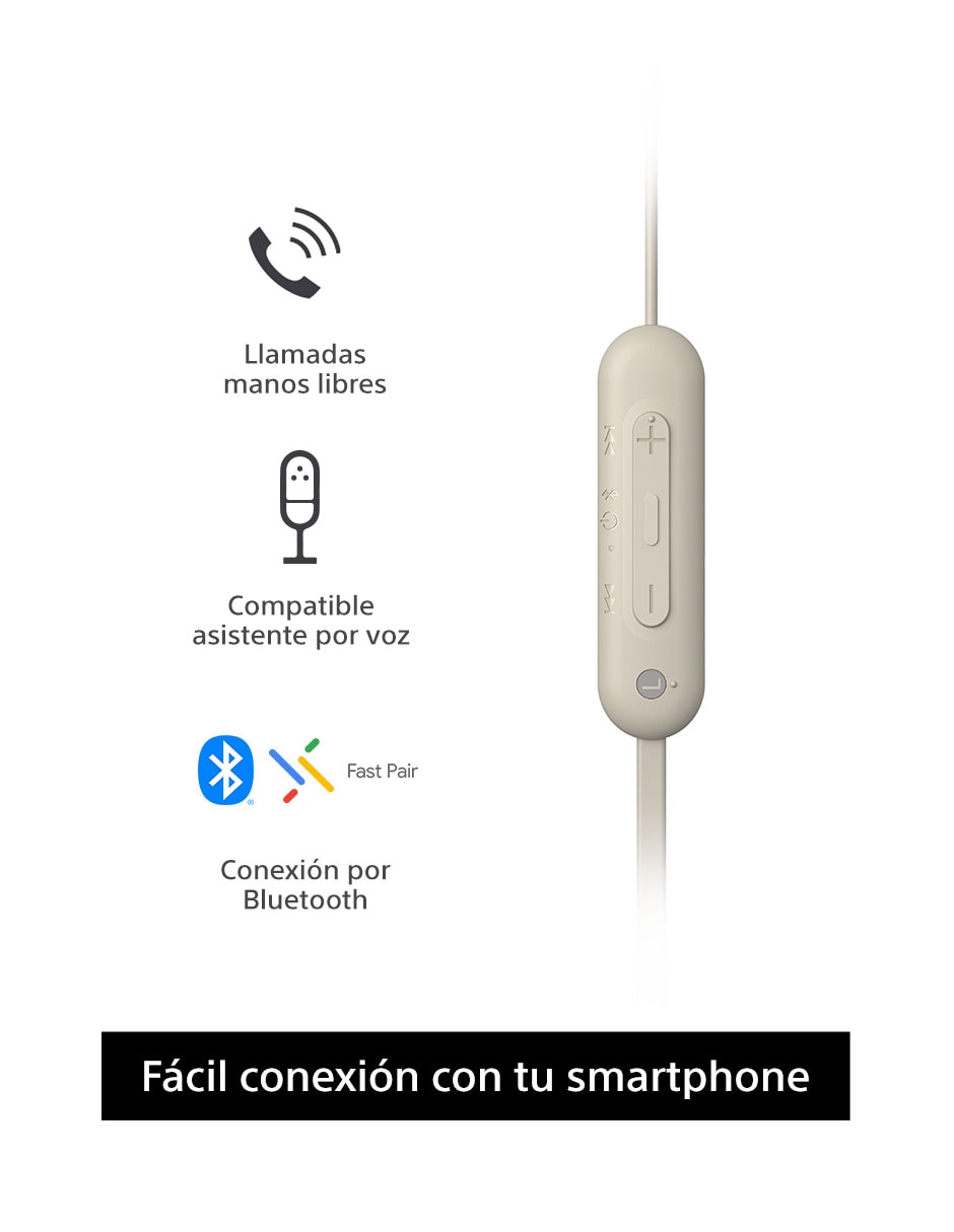 AUDÍFONO IN EAR SONY WI-C100, BEIGE
