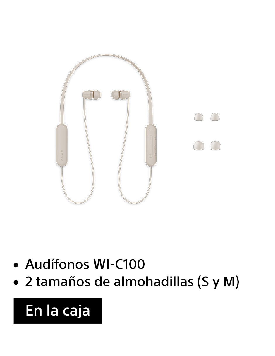 AUDÍFONO IN EAR SONY WI-C100, BEIGE