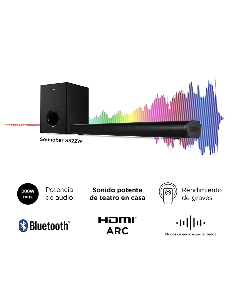 Barra de Sonido con Subwoofer Inalámbrico Billboard Studio Max HDMI USB  Negro