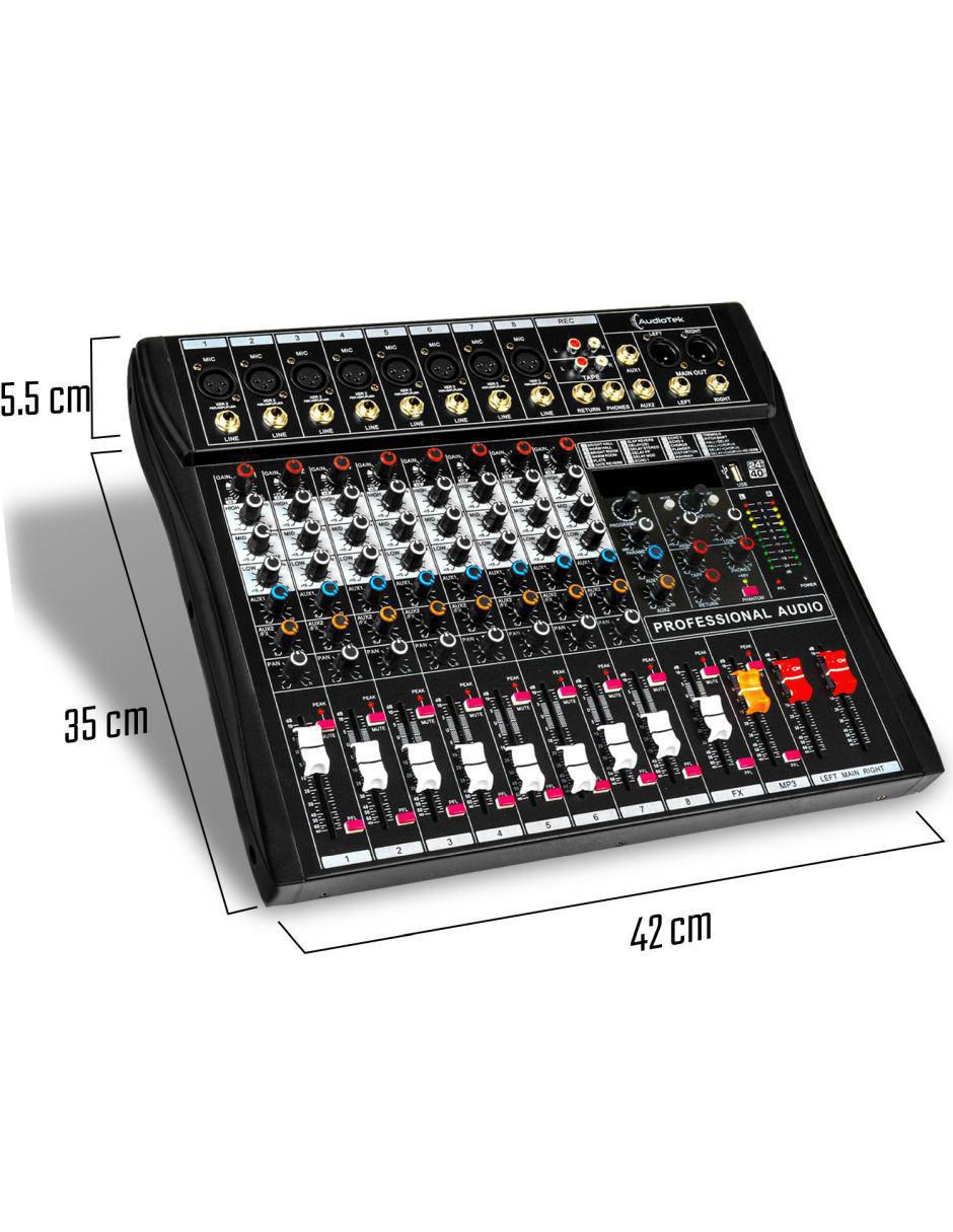 Mezcladora Amplificada Mixer MKZ-MEZCLA8CHNEG 10