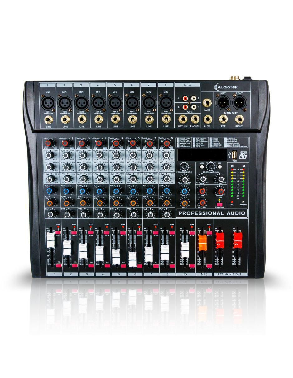 Mezcladora Amplificada Mixer MKZ-MEZCLA8CHNEG 9