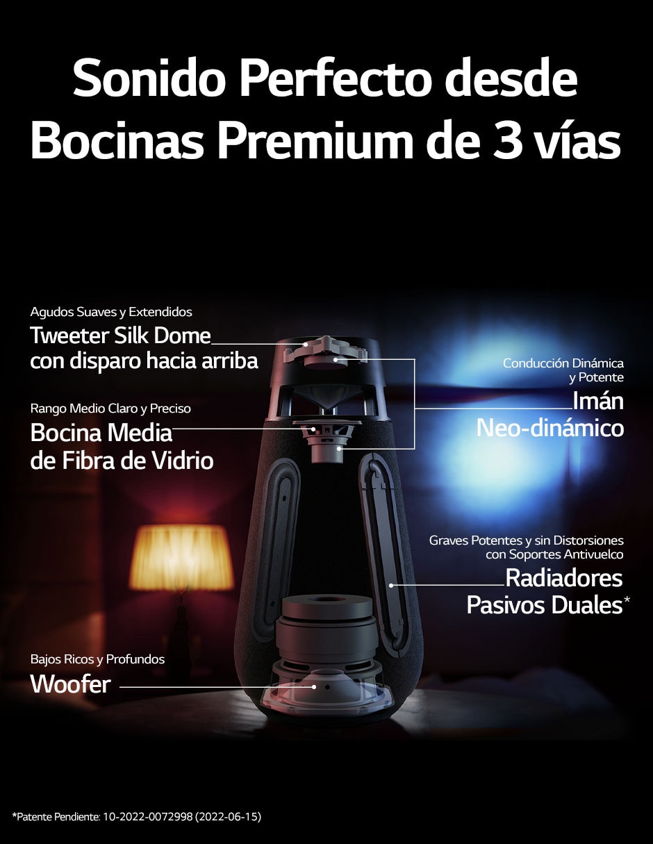 Bocina portátil XBOOM 360 XO3QBK alámbrica e inalámbrica 7