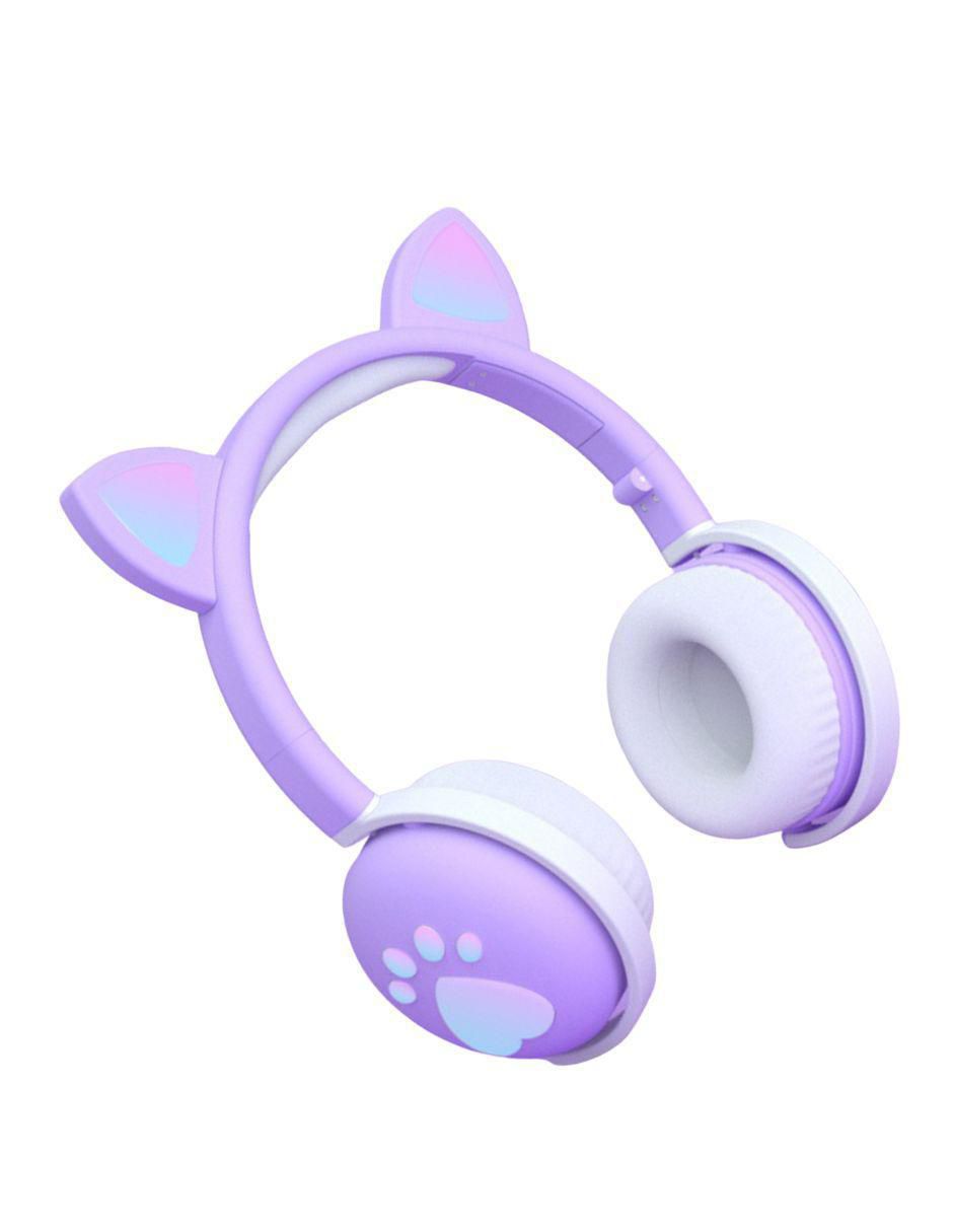 Audífono on ear gadgets & fun audífonos bluetooth gato huellas alámbrica e inalámbrica con no
