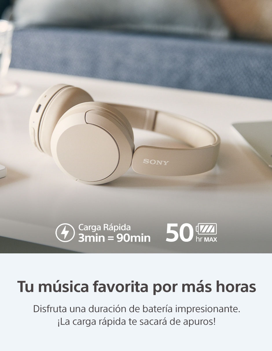 AUDÍFONOS ON-EAR SONY WH-CH520, BEIGE