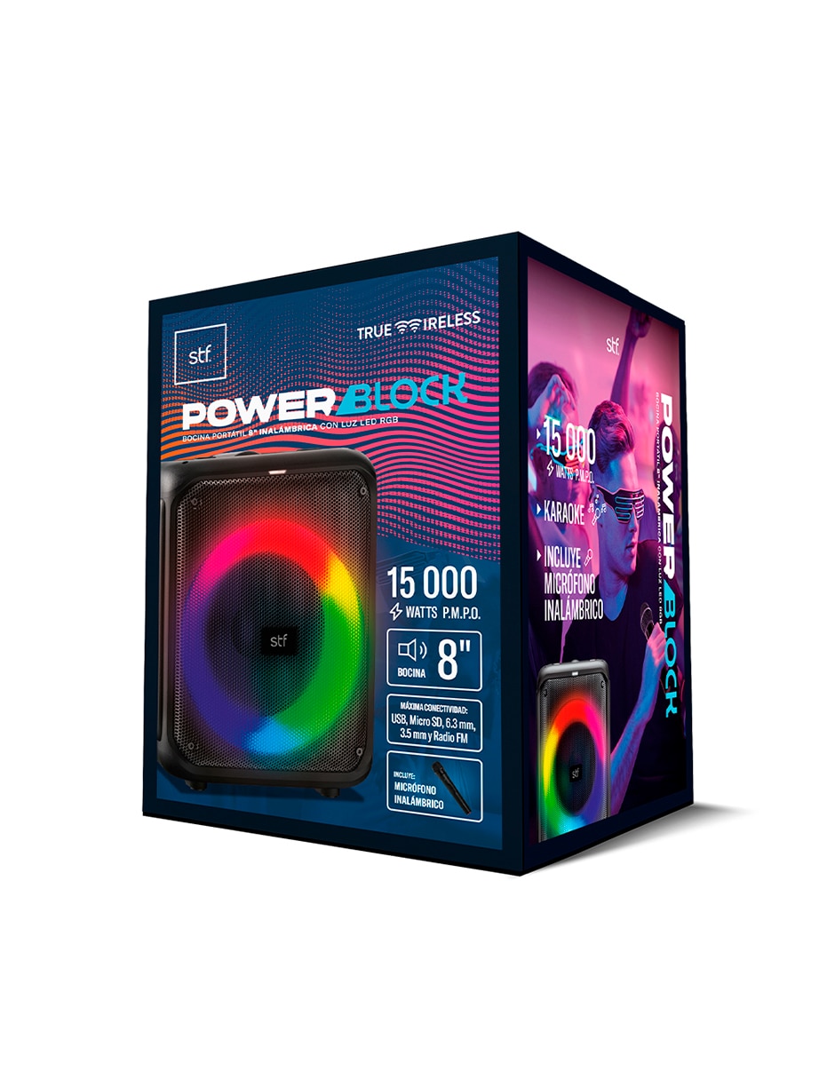 Bocina portátil Power Block bluetooth 7