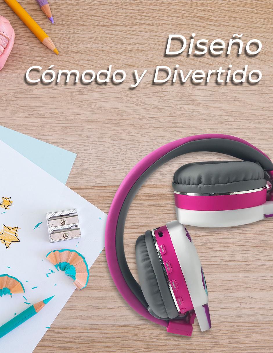 Audífono over ear techzone diadema unicornio alámbrica e inalámbrica "con (si aplica)" no