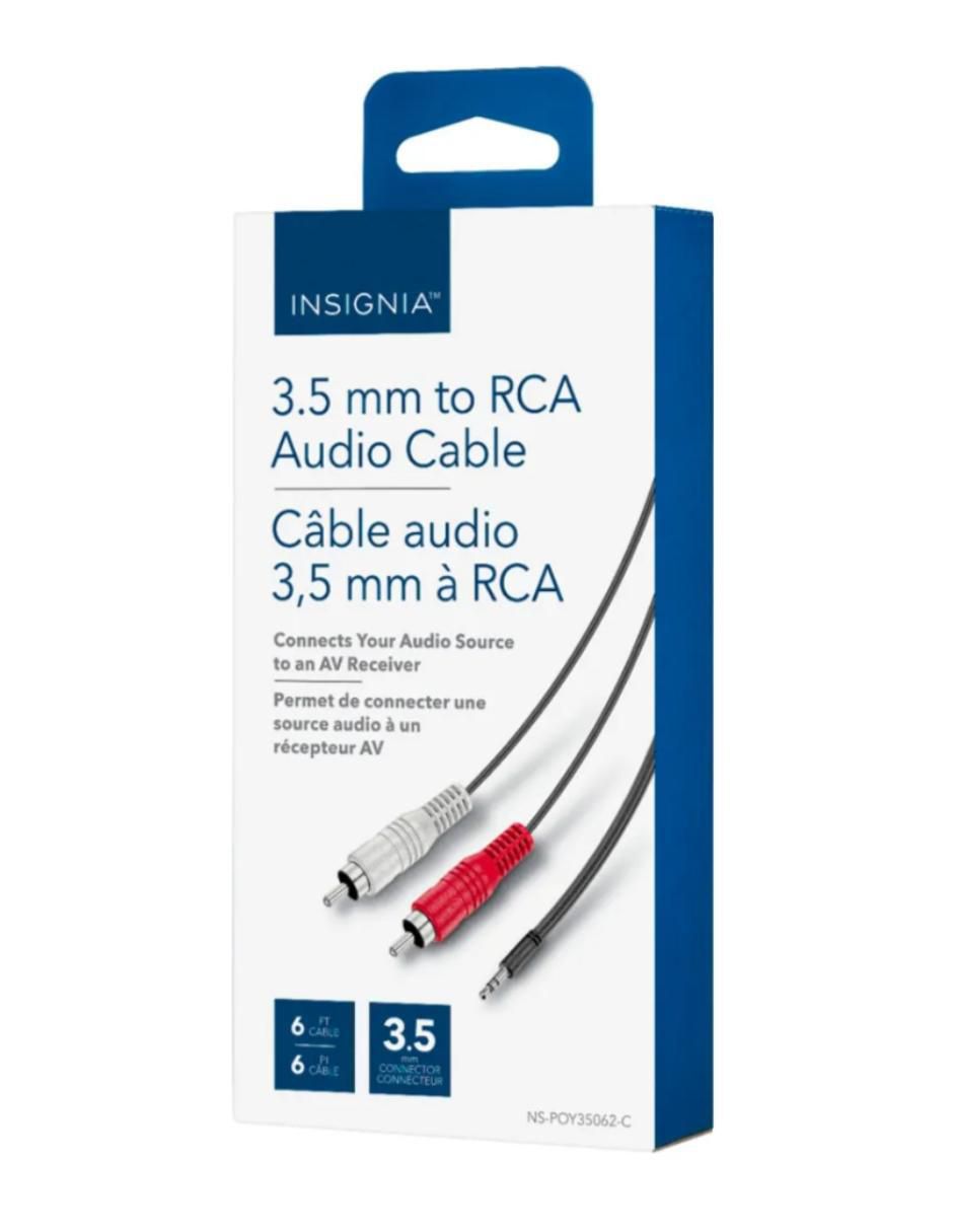 Cable RCA a tipo auxiliar 3.5 mm de 1.8 m 3