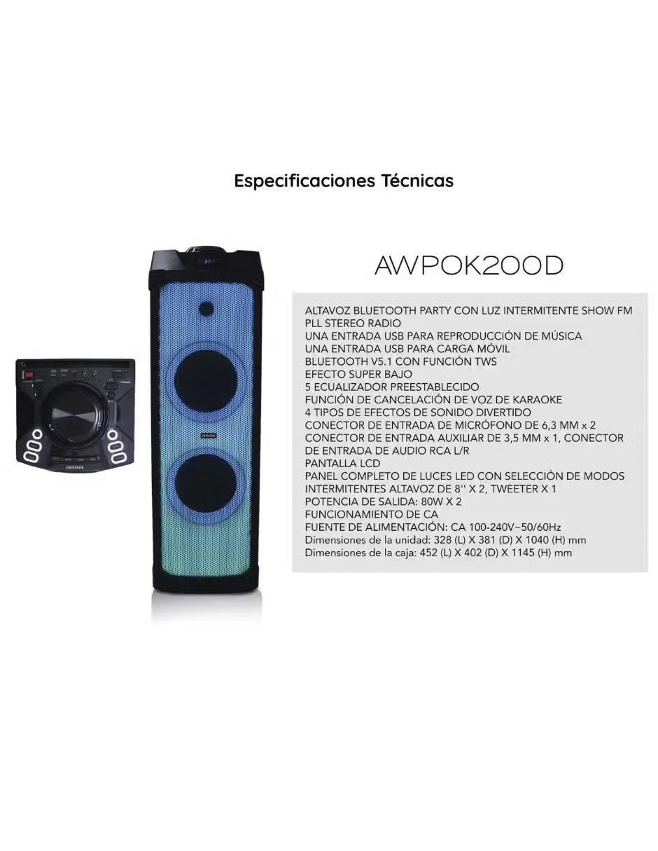 Bafle de piso AWPOK200D 8