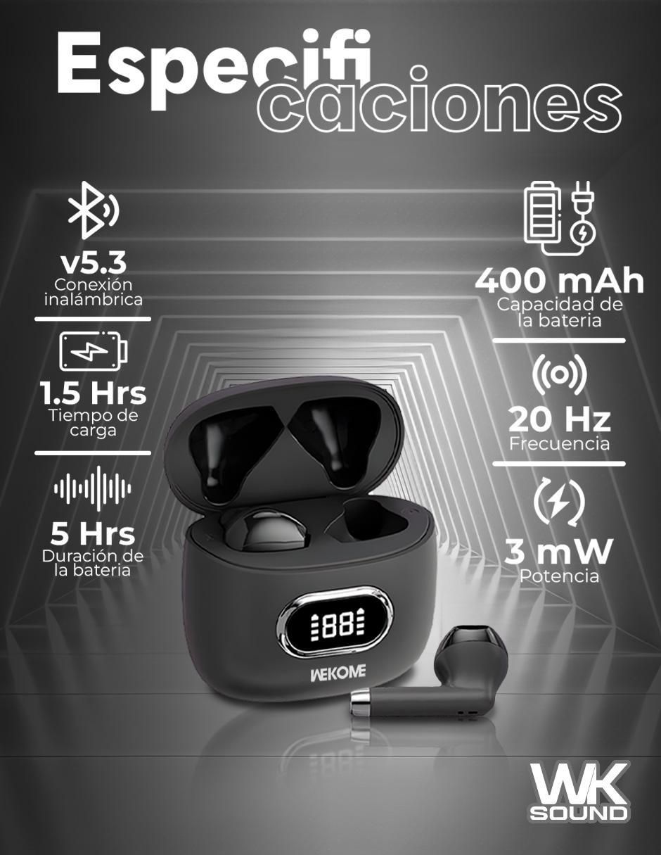 Audífonos True Wireless Ws-01 Tws inalámbricos 2