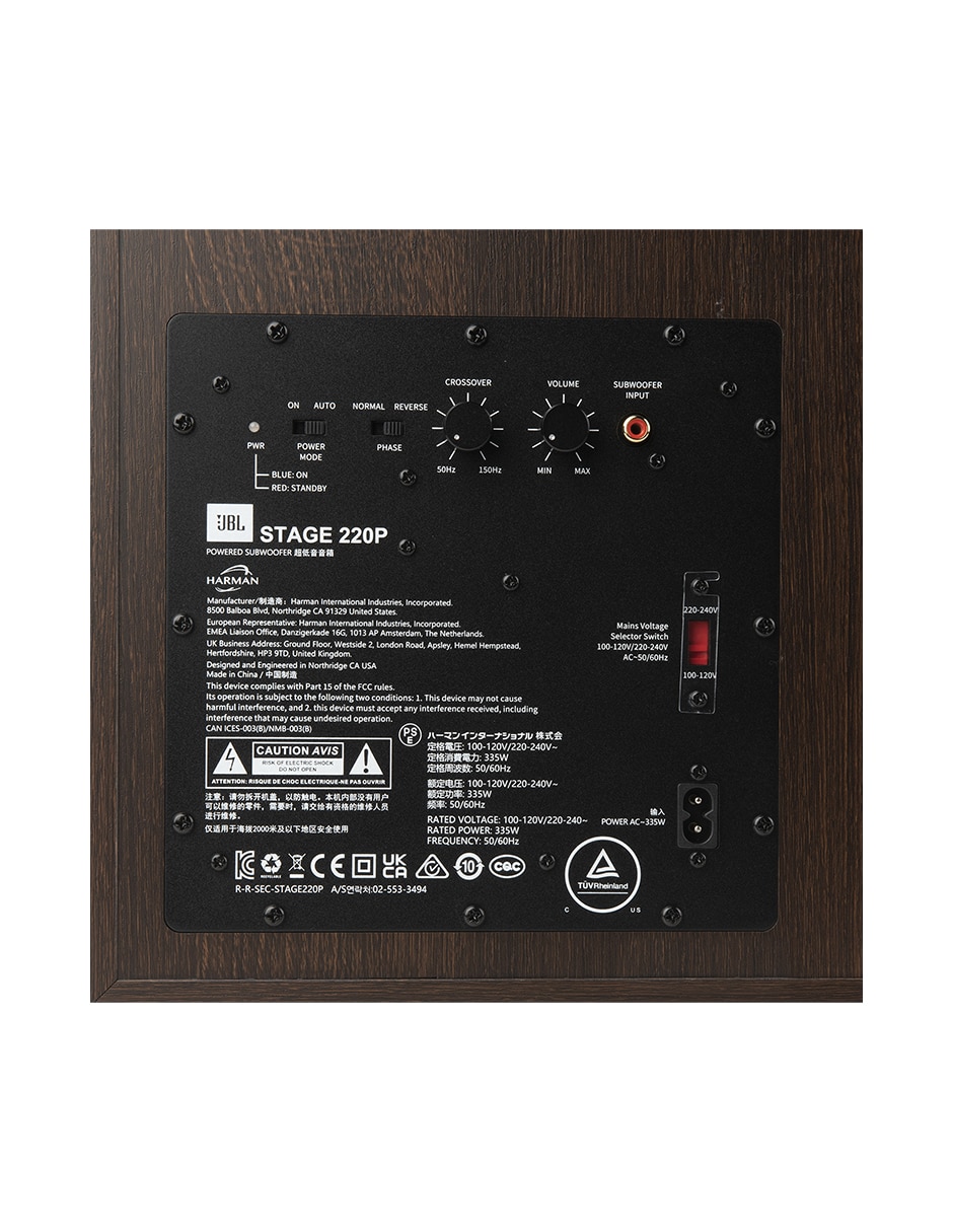 SUBWOOFER JBL JBL220P, NEGRO