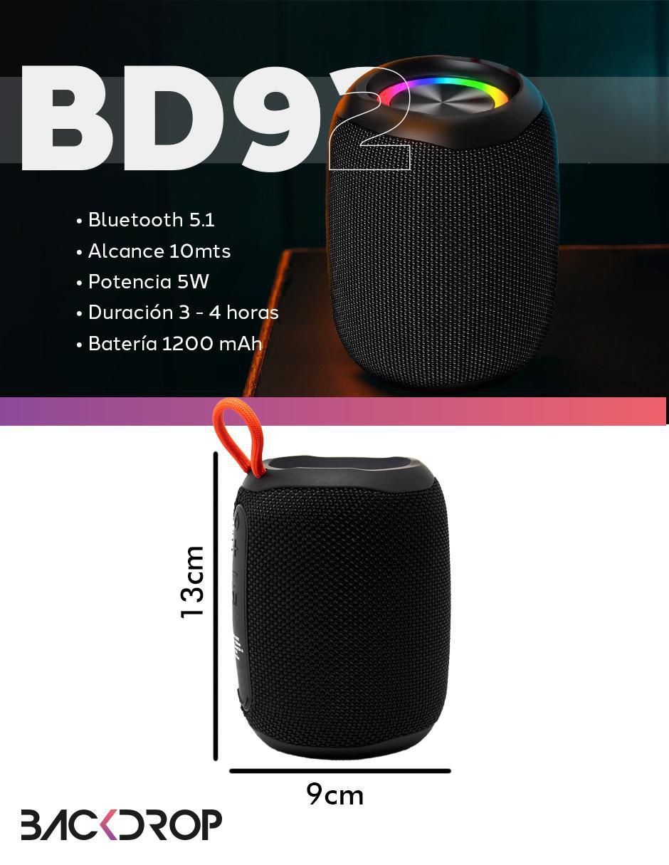 Bocina portátil BD92 bluetooth 5