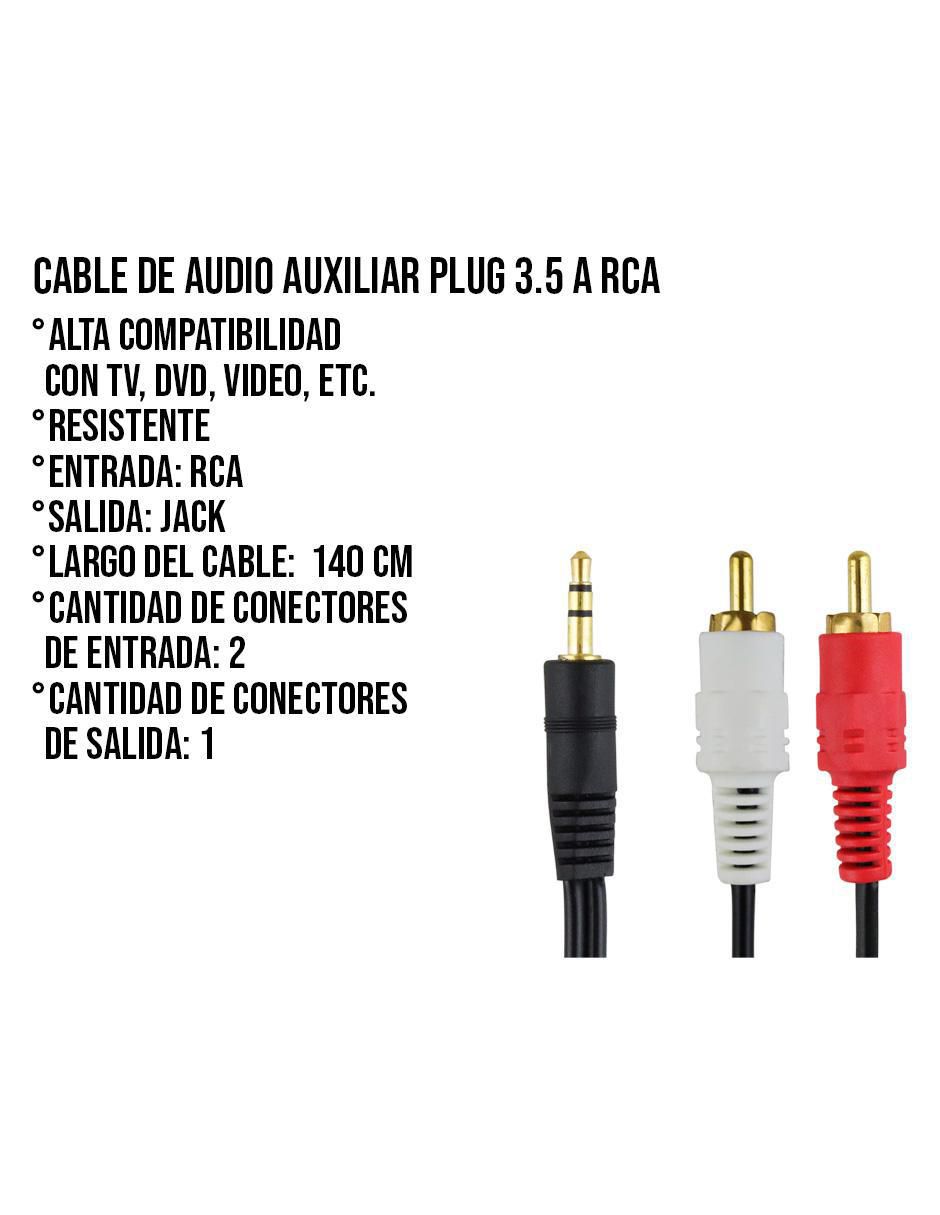 Cable RCA a tipo auxiliar 3.5 mm de 1.4 m 3