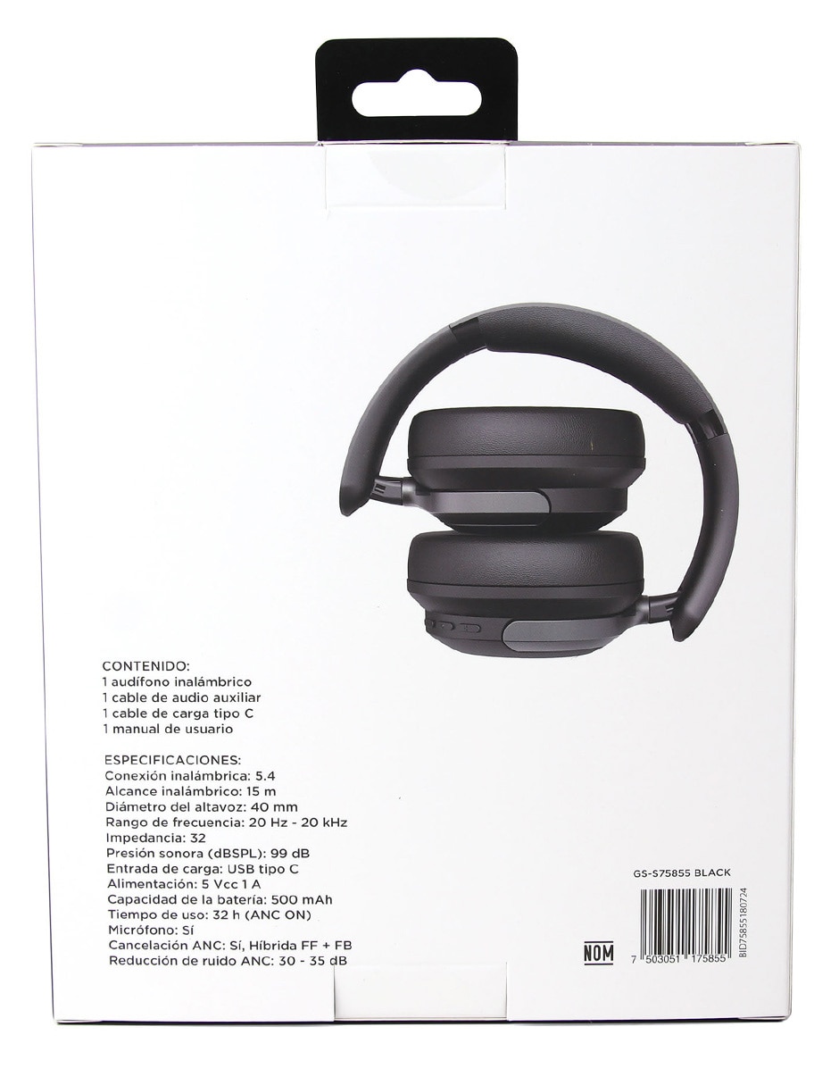 AUDÍFONOS ON-EAR GROUND SOUND W, NEGRO