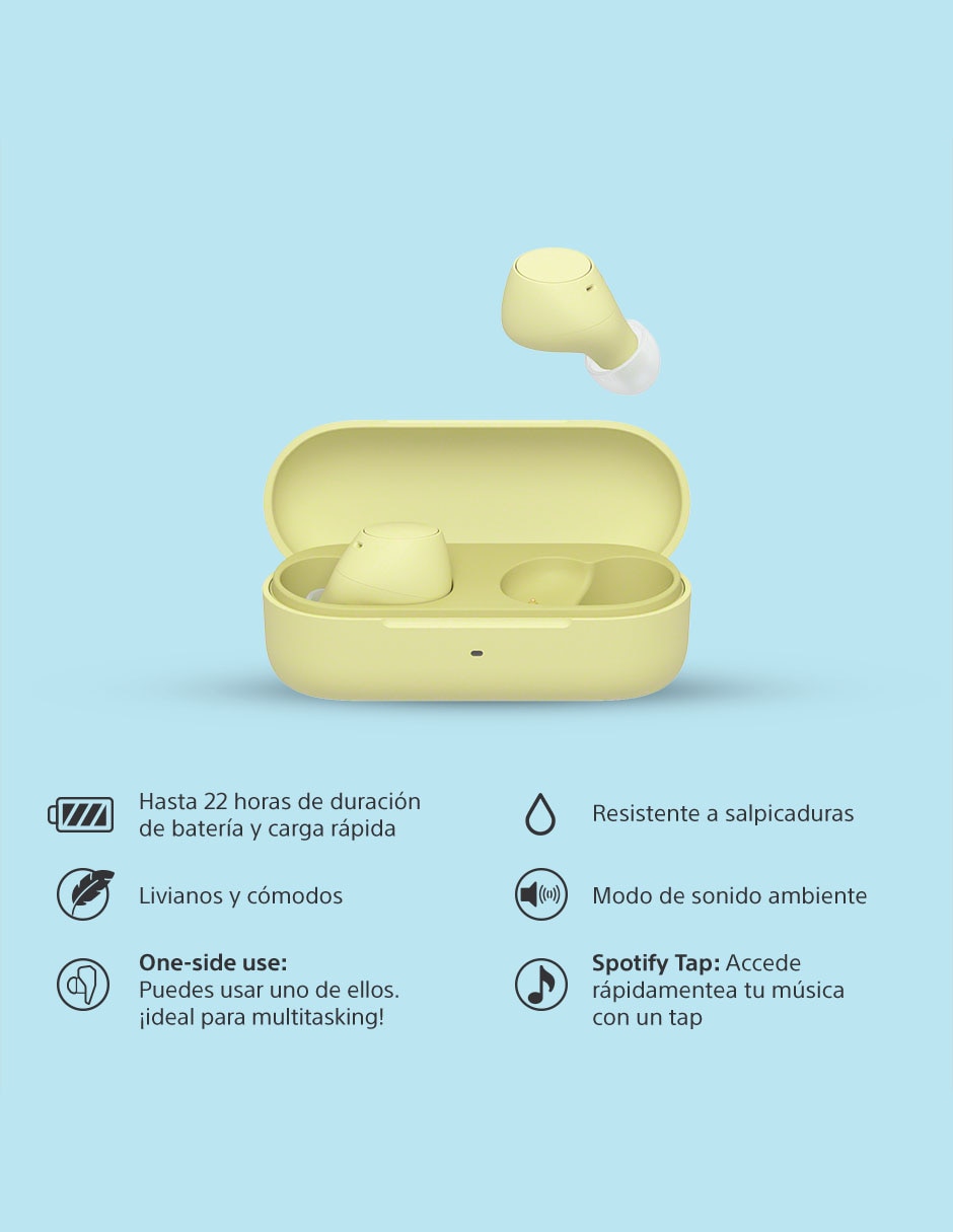 AUDÍFONOS TRUE WIRELESS SONY, AMARILLO