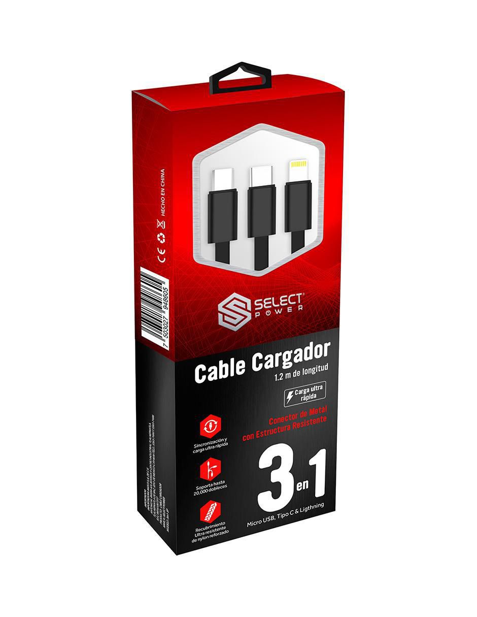 Cable lightning, micro USB y tipo C a tipo lightning de 1 m 4