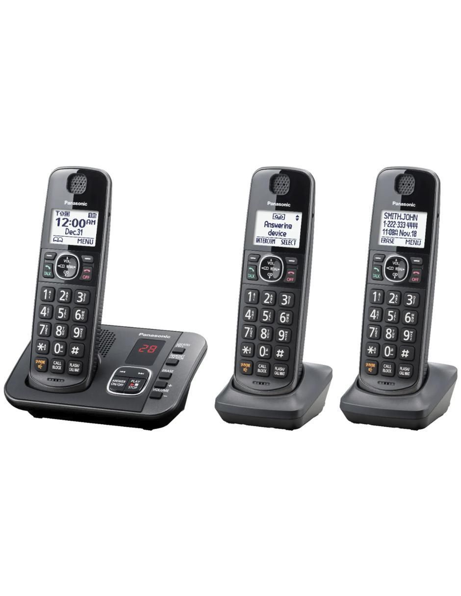 Set de teléfonos KX-TG3833M 3Ext 3 auriculares 2