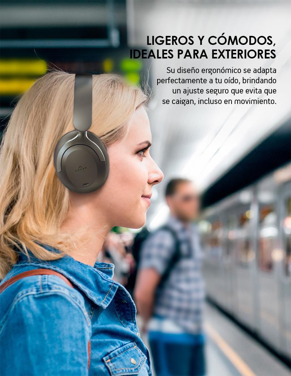 Audífonos On-Ear Anc 35 Db inalámbricos con cancelación de ruido 8