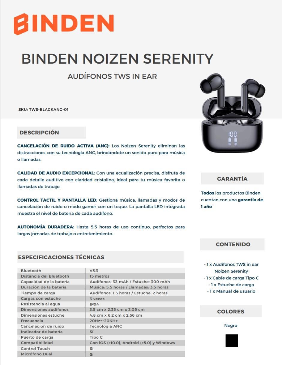 Audífonos In-Ear Serenity Hifi  inalámbricos 6