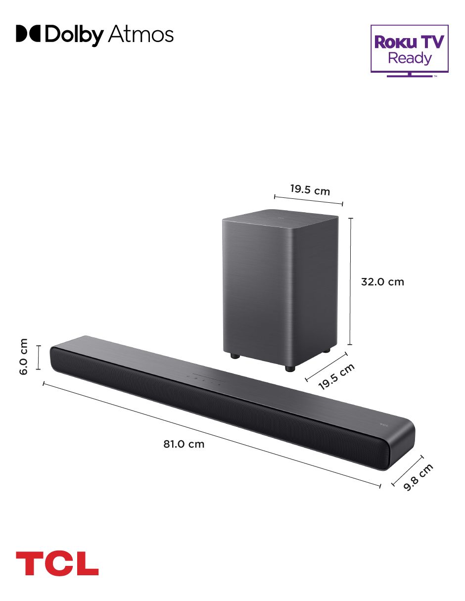 Barra de sonido S55H con subwoofer 11