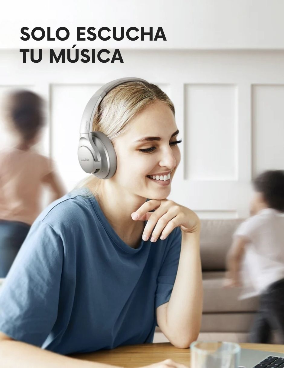 AUDÍFONOS OVER-EAR SOUNDCORE, PLATEADO