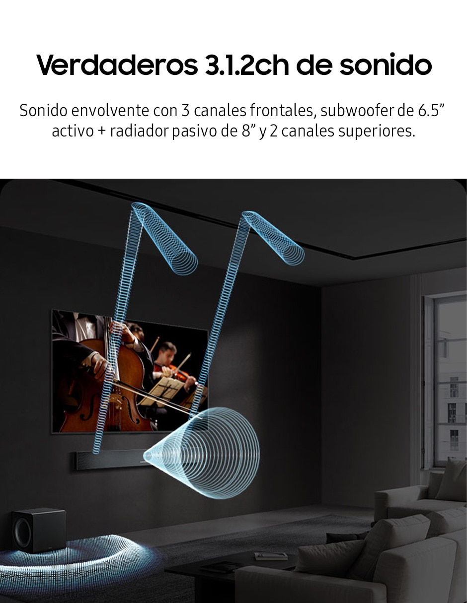 Barra de sonido hw-qs700f/zx con subwoofer 6