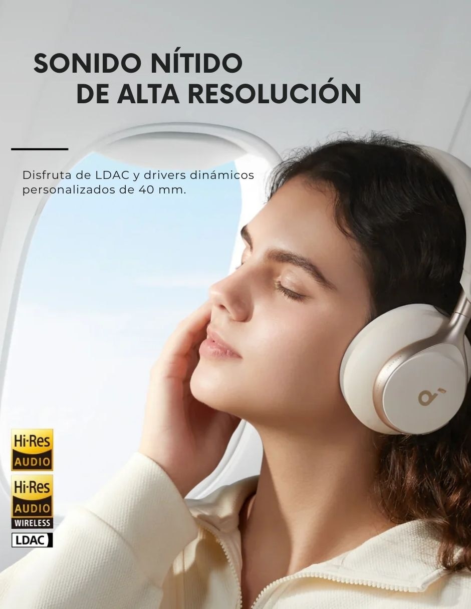 AUDÍFONOS OVER-EAR SOUNDCORE A3, BEIGE