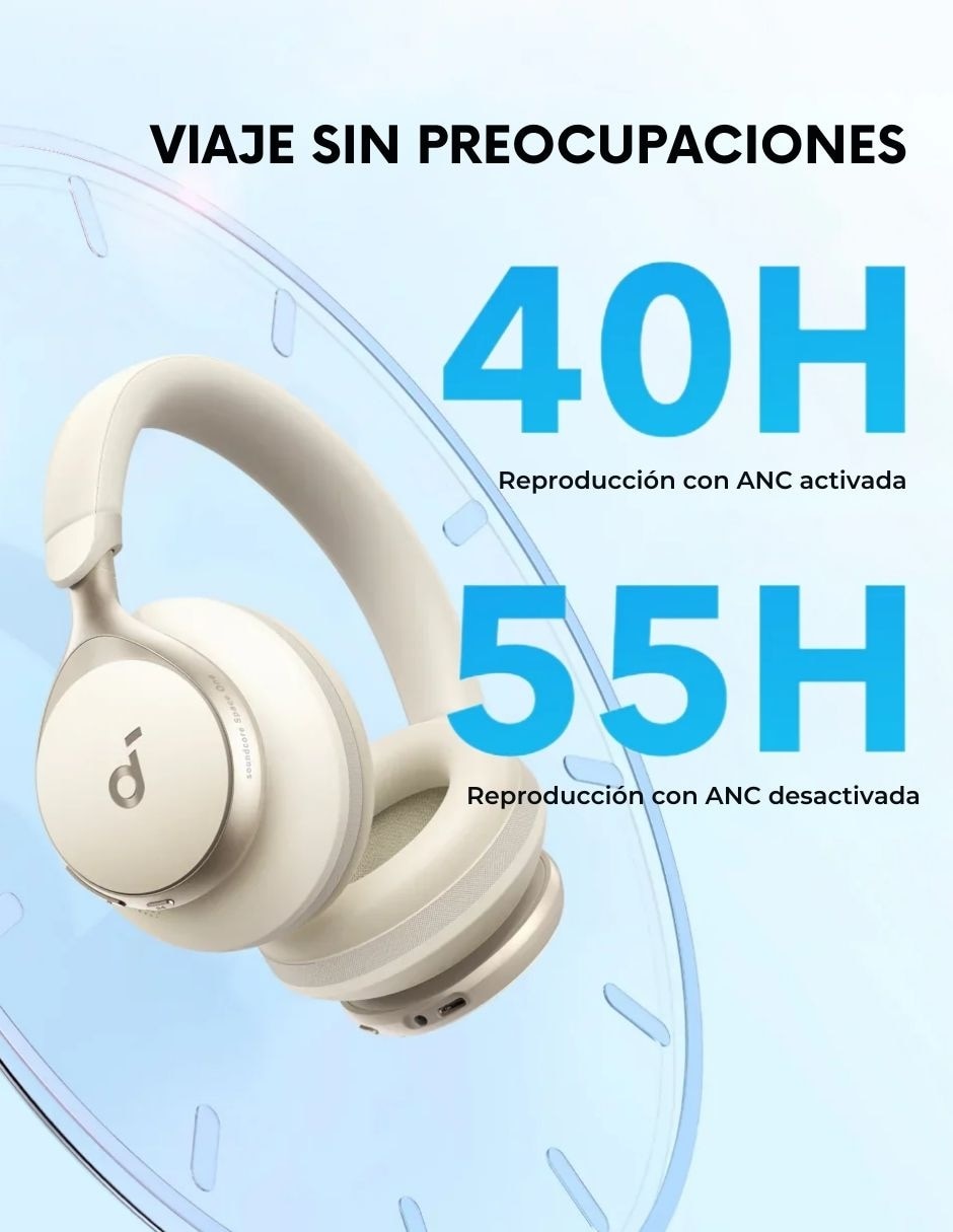 AUDÍFONOS OVER-EAR SOUNDCORE A3, BEIGE