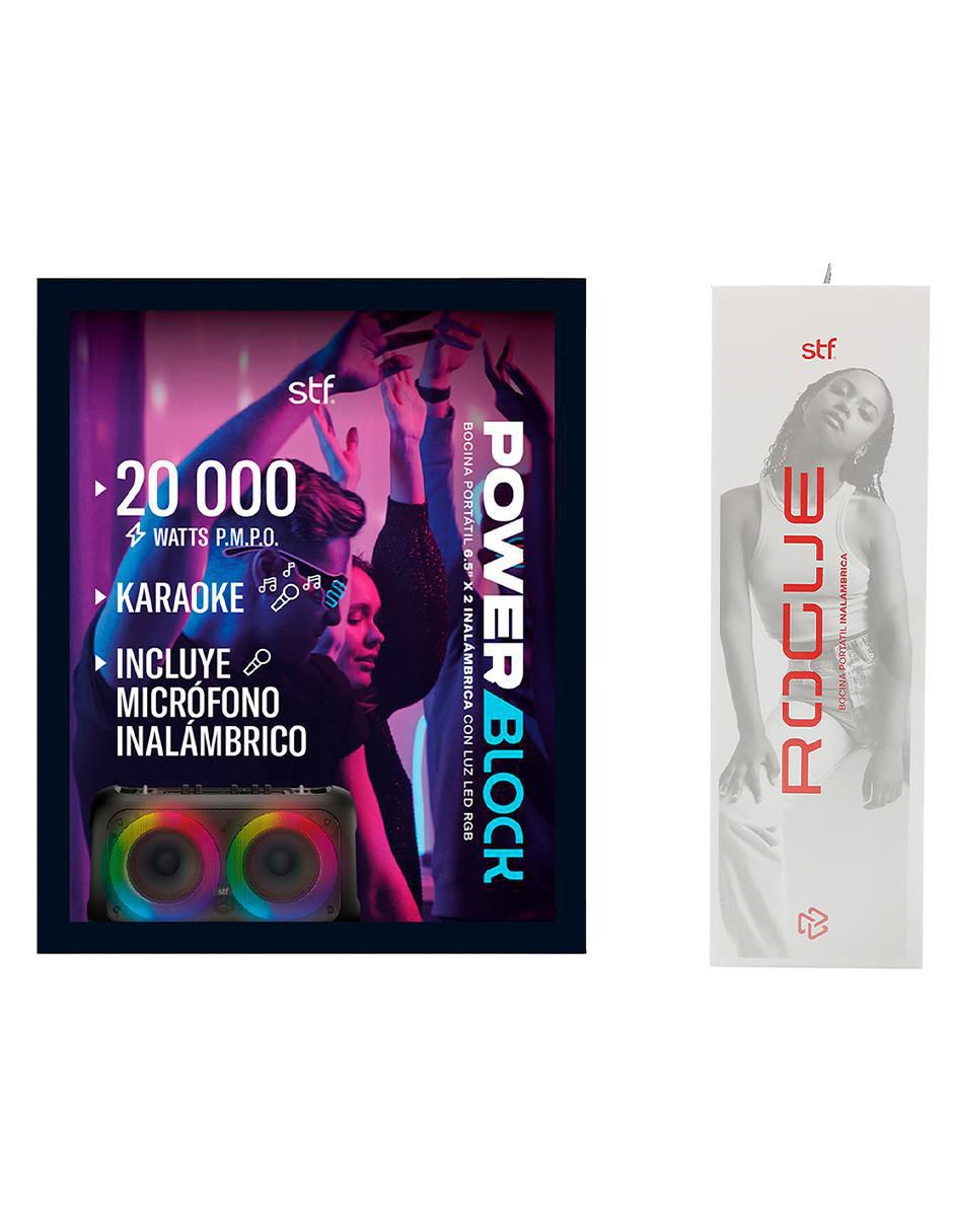 Set de bocinas Power block 6.5 + rogue inalámbrica 8