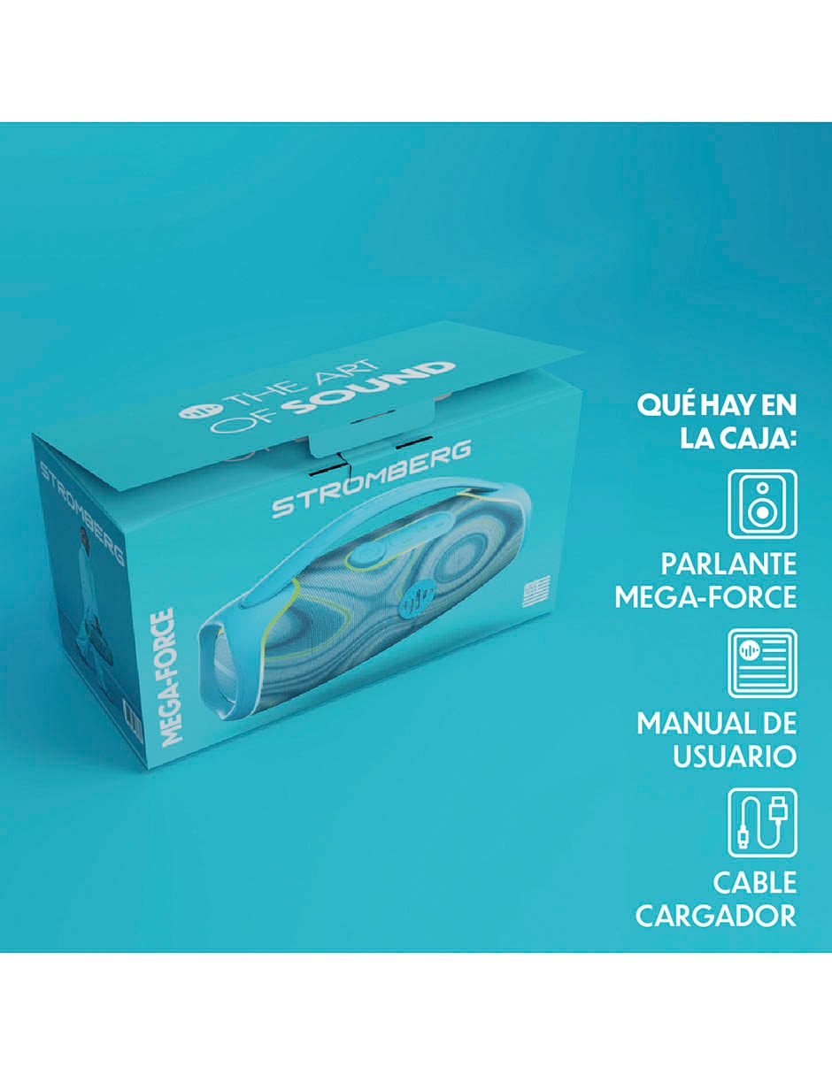 Bocina portátil Mega-Force bluetooth 12