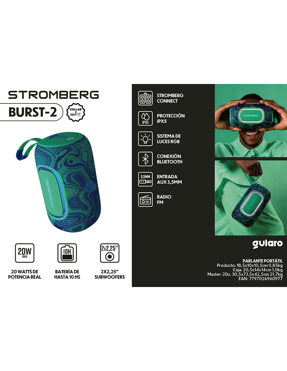 Bocina portátil Burst-2 bluetooth 18