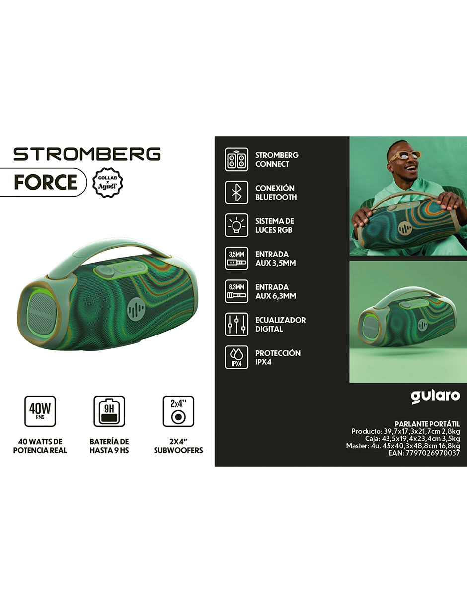 Bocina portátil Force bluetooth 13