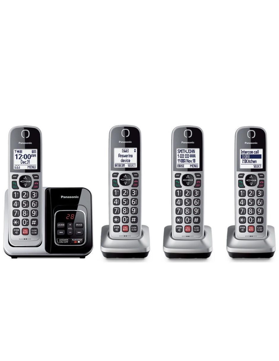 Set de teléfonos inalámbrico KX-TG3824S 4 auriculares