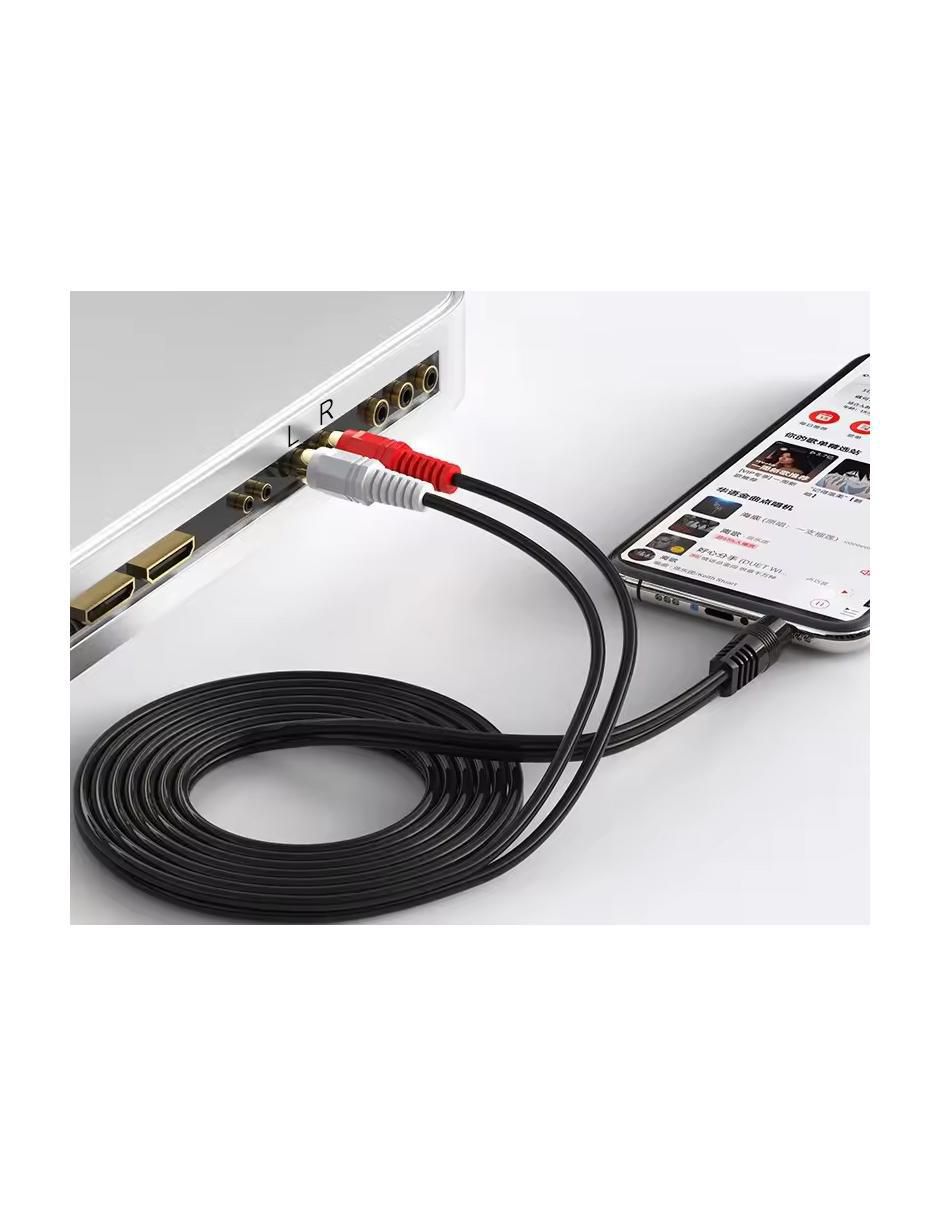 Cable RCA a tipo auxiliar 3.5 mm de 1.8 m 5