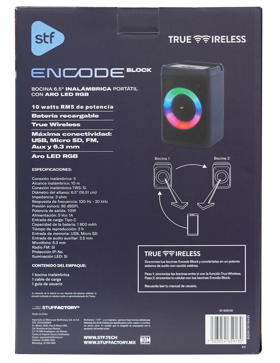 Bocina portátil Encode Block 6.5 inalámbrica 7