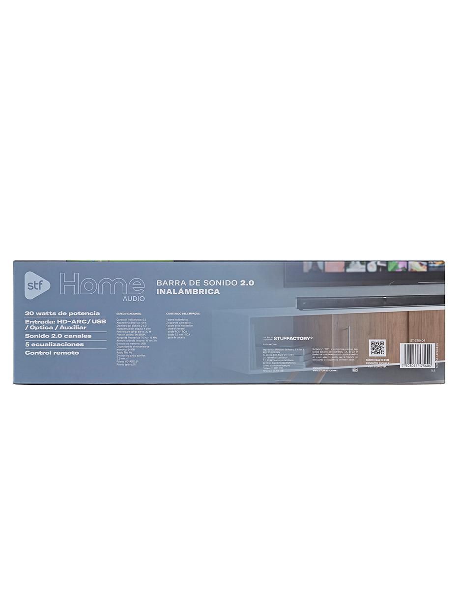 Barra de sonido Home Audio 2.0 inalámbrica 8