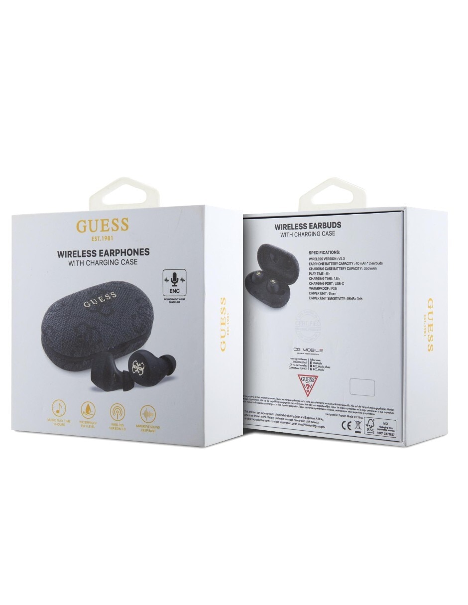 AUDÍFONOS IN-EAR GUESS GUTWSP4E, NEGRO